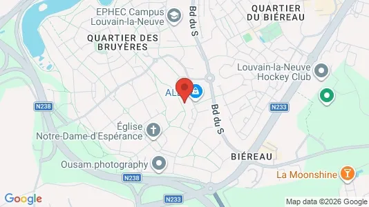 Apartments for rent i Ottignies-Louvain-la-Neuve - kort over placeringen