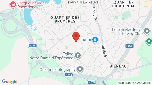 Apartments for rent i Ottignies-Louvain-la-Neuve - kort over placeringen