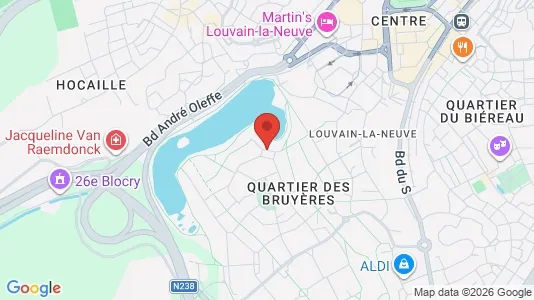 Apartments for rent i Ottignies-Louvain-la-Neuve - kort over placeringen