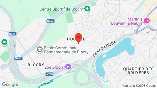 Apartments for rent i Ottignies-Louvain-la-Neuve - kort over placeringen
