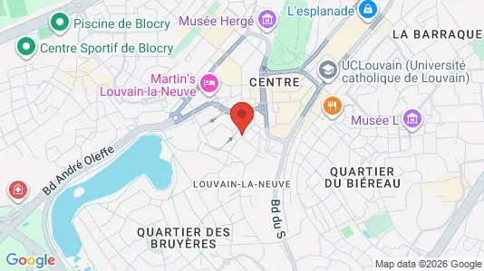 Apartments for rent i Ottignies-Louvain-la-Neuve - kort over placeringen