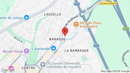 Apartments for rent i Ottignies-Louvain-la-Neuve - kort over placeringen