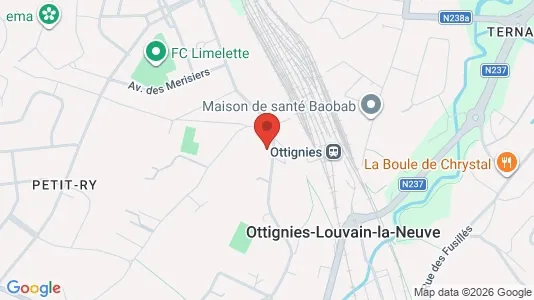 Apartments for rent i Ottignies-Louvain-la-Neuve - kort over placeringen