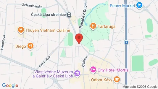 Apartments for rent i Česká Lípa - kort over placeringen