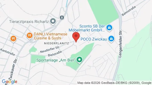 Apartments for rent i Zwickau - kort over placeringen