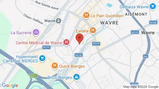 Apartments for rent i Waver - kort over placeringen