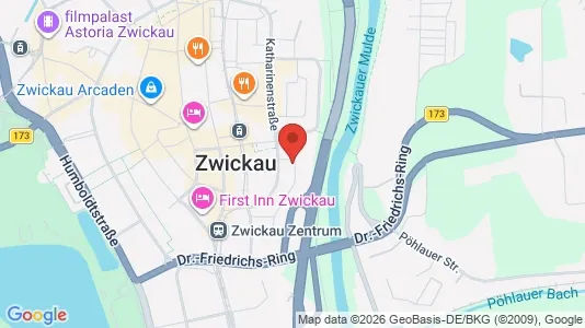 Apartments for rent i Zwickau - kort over placeringen