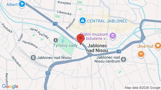 Apartments for rent i Jablonec nad Nisou - kort over placeringen