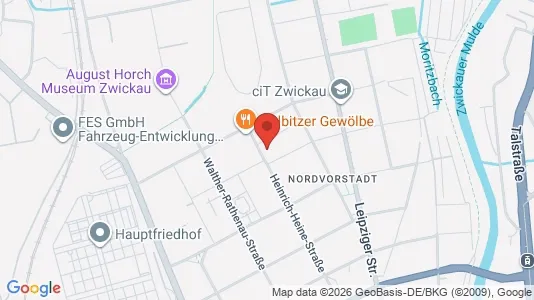 Apartments for rent i Zwickau - kort over placeringen