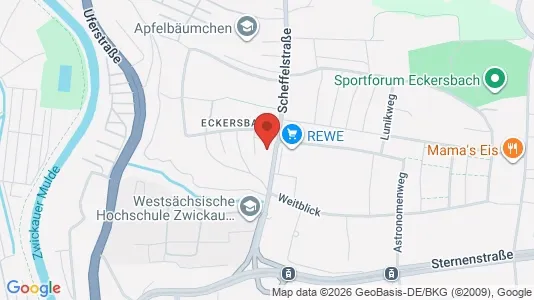 Apartments for rent i Zwickau - kort over placeringen