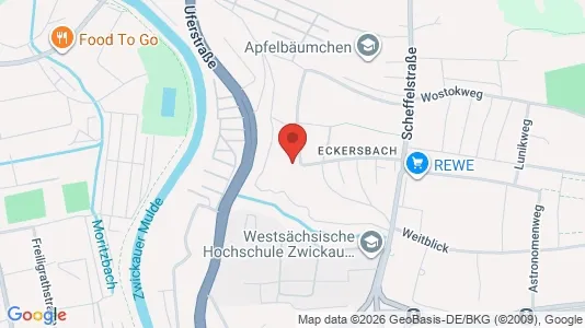 Apartments for rent i Zwickau - kort over placeringen