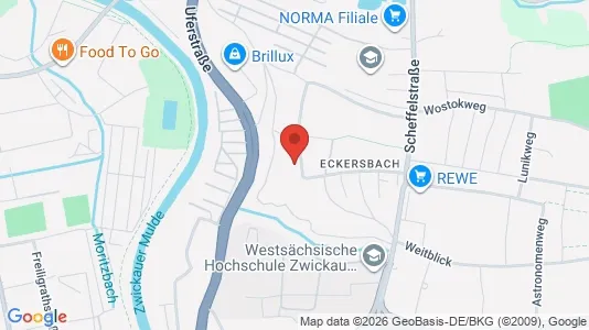 Apartments for rent i Zwickau - kort over placeringen