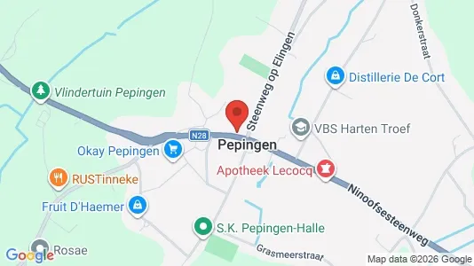 Apartments for rent i Pepingen - kort over placeringen