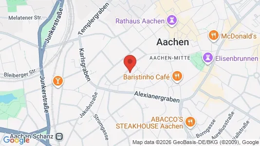 Apartments for rent i Aachen - kort over placeringen