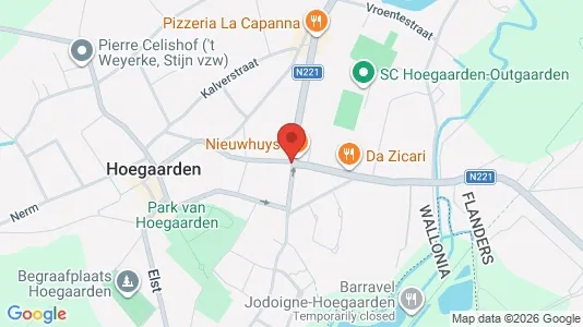 Apartments for rent i Hoegaarden - kort over placeringen