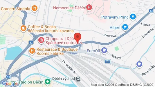 Apartments for rent i Děčín - kort over placeringen
