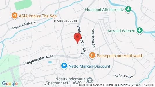 Apartments for rent i Chemnitz - kort over placeringen
