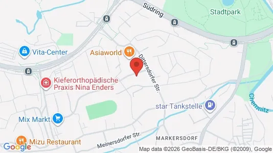 Apartments for rent i Chemnitz - kort over placeringen