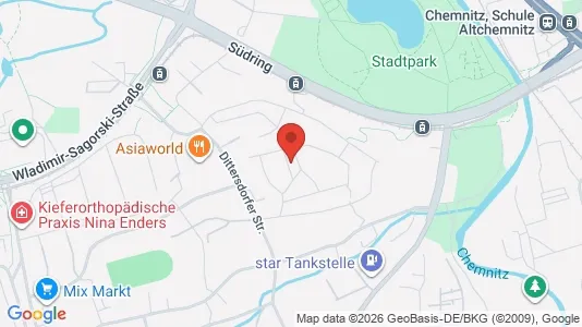 Apartments for rent i Chemnitz - kort over placeringen