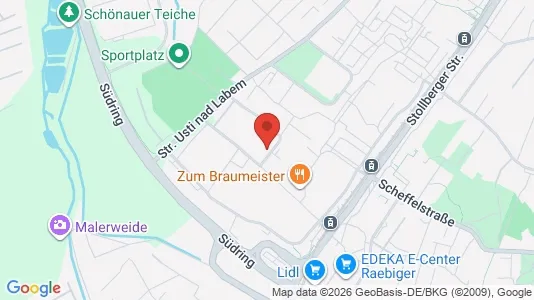 Apartments for rent i Chemnitz - kort over placeringen