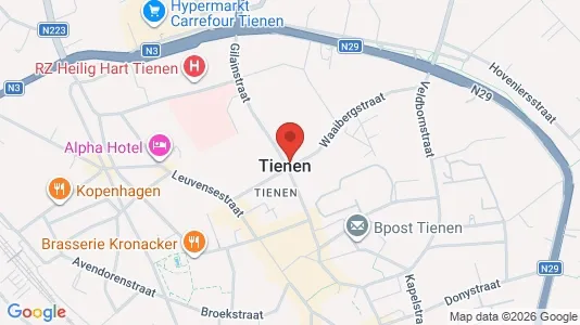 Apartments for rent i Tienen - kort over placeringen