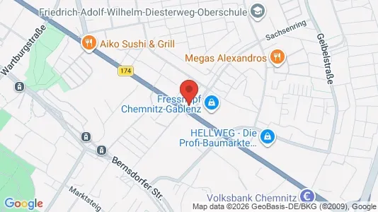 Apartments for rent i Chemnitz - kort over placeringen