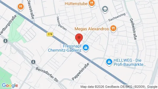 Apartments for rent i Chemnitz - kort over placeringen