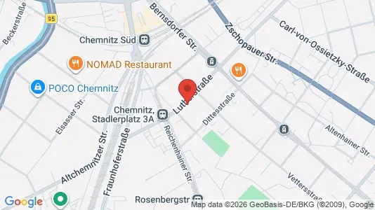Apartments for rent i Chemnitz - kort over placeringen