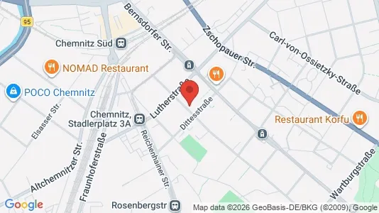 Apartments for rent i Chemnitz - kort over placeringen