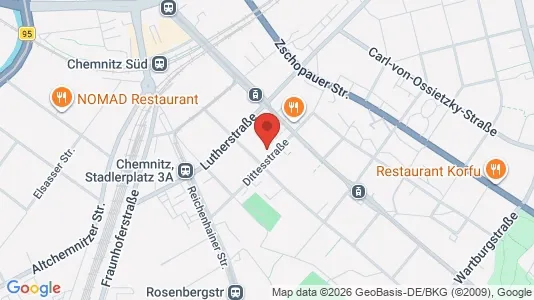 Apartments for rent i Chemnitz - kort over placeringen