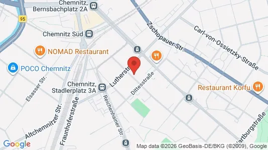 Apartments for rent i Chemnitz - kort over placeringen