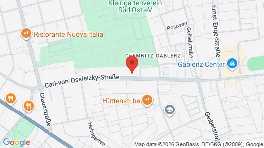Apartments for rent i Chemnitz - kort over placeringen
