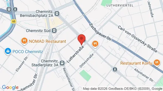 Apartments for rent i Chemnitz - kort over placeringen