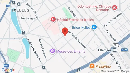 Apartments for rent i Brussels Elsene - kort over placeringen
