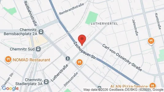 Apartments for rent i Chemnitz - kort over placeringen