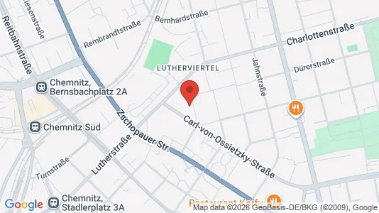 Apartments for rent i Chemnitz - kort over placeringen