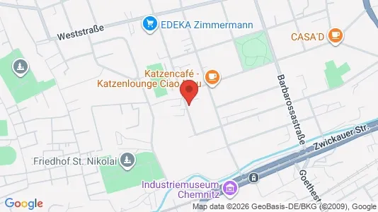 Apartments for rent i Chemnitz - kort over placeringen