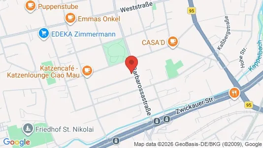 Apartments for rent i Chemnitz - kort over placeringen