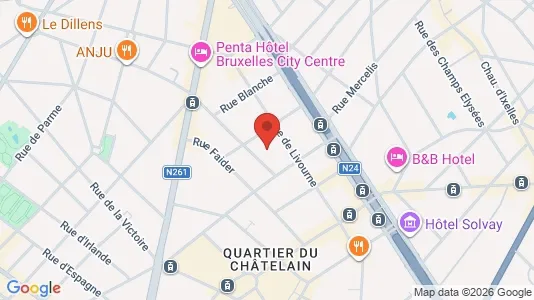 Apartments for rent i Brussels Elsene - kort over placeringen