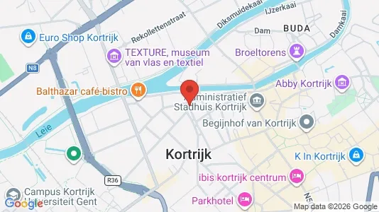 Apartments for rent i Kortrijk - kort over placeringen
