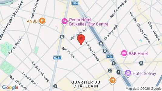 Apartments for rent i Brussels Elsene - kort over placeringen