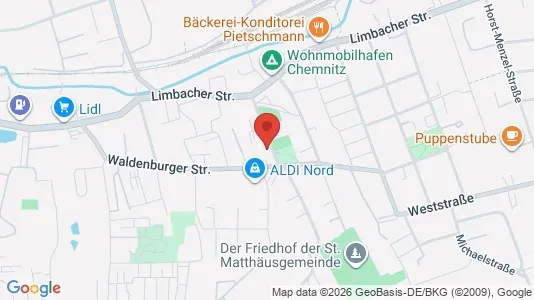 Apartments for rent i Chemnitz - kort over placeringen