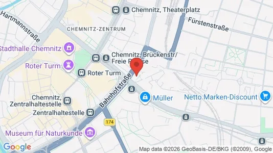 Apartments for rent i Chemnitz - kort over placeringen