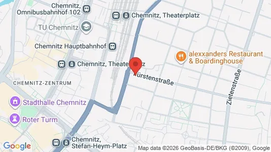 Apartments for rent i Chemnitz - kort over placeringen
