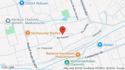 Apartments for rent i Chemnitz - kort over placeringen