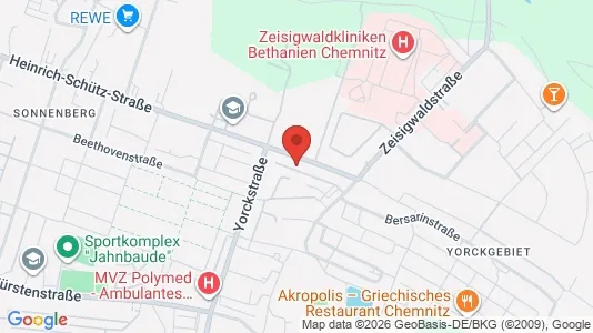 Apartments for rent i Chemnitz - kort over placeringen