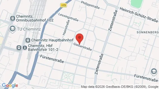 Apartments for rent i Chemnitz - kort over placeringen