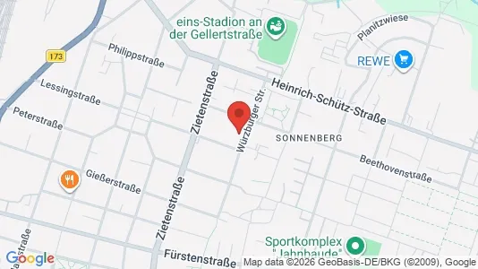 Apartments for rent i Chemnitz - kort over placeringen