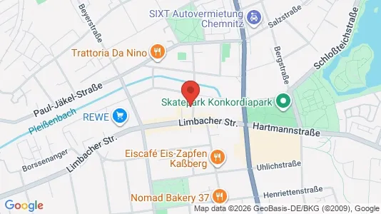Apartments for rent i Chemnitz - kort over placeringen