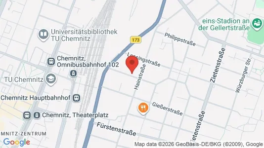 Apartments for rent i Chemnitz - kort over placeringen